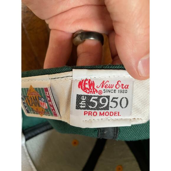 VTG NFL Greenbay Packers New Era USA Made 100% Wool 7 3/8 Fitted Green Hat - Picture 4 of 10